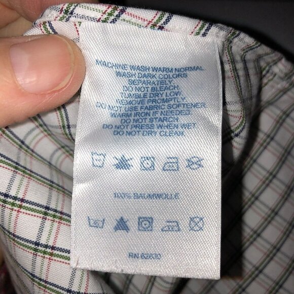 Lands End Mens Size 17.5 34 Non Iron Pinpoint Oxford Long Sleeve Button Up Shirt - Picture 11 of 11